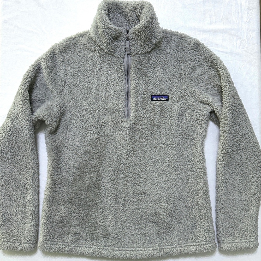 Patagonia Los Gatos 1/4 Zip Fleece Sweater Jacket S Grey Fuzzy Sherpa Pullover